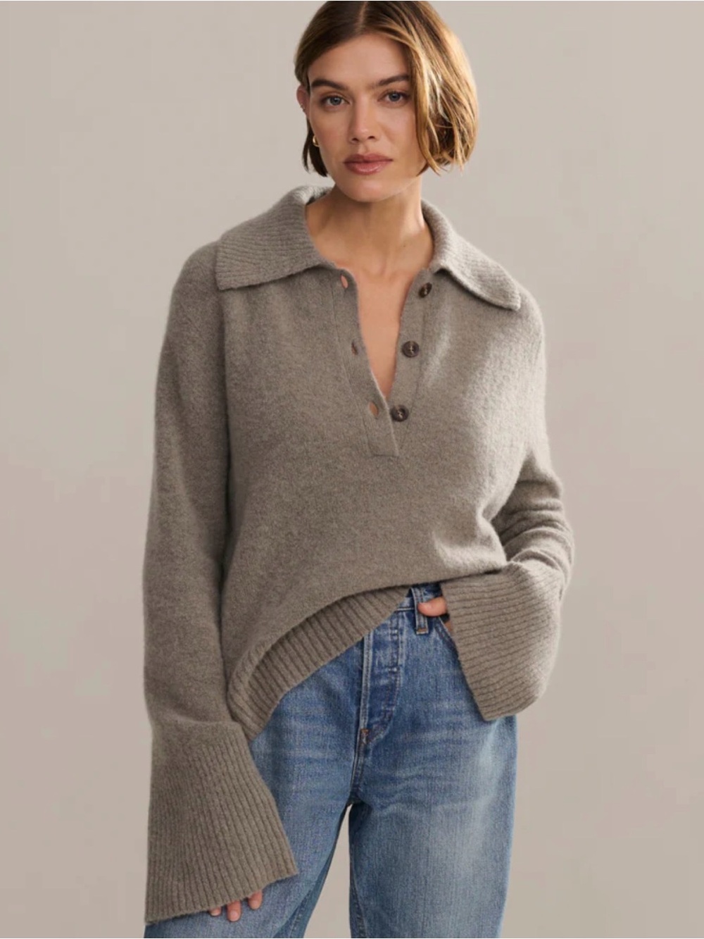 Jenni Kayne Cashmere Stevie Polo Sweater - Picture 2 of 7